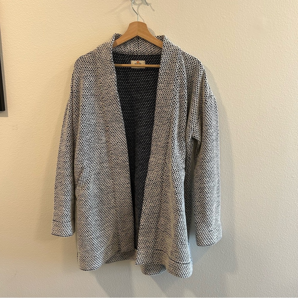 Marine Layer Black and White Cardigan